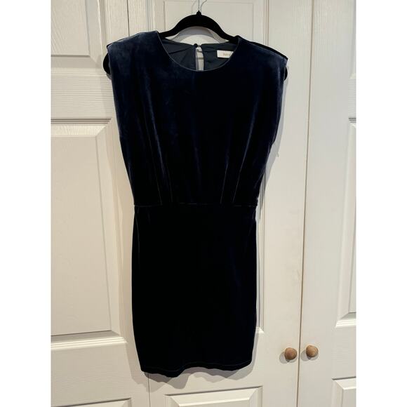 NWT Bishop & Young Navy Blue Hayden Velvet Dress - Picture 1 of 11